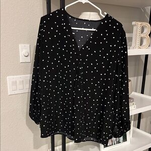 Black Heart Print Women's Top